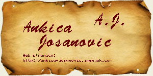 Ankica Jošanović vizit kartica